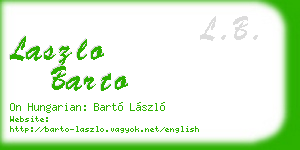 laszlo barto business card